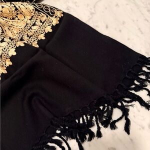 Elegant Black and Gold Women's Scarf Wrap